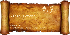 Vicze Ferenc névjegykártya